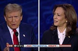 Trump and Harris at the debate.