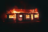 A burning house