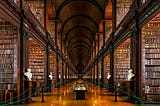 A photograph of the Long Room at The Library, Trinity College, Dublin