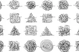 Image of several tangled lines in different patterns.