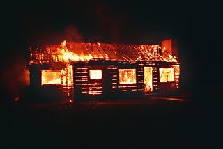 A burning house