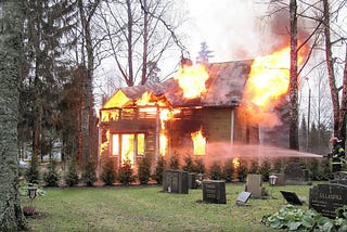 A house on fire