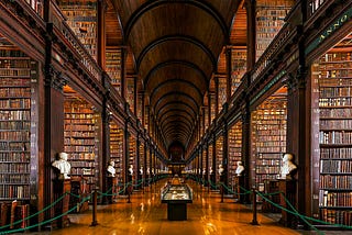 A photograph of the Long Room at The Library, Trinity College, Dublin