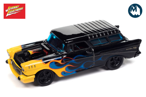 1957 Chevrolet Nomad / Black with Flames (Gloss Black with Yellow & Blue Flames)