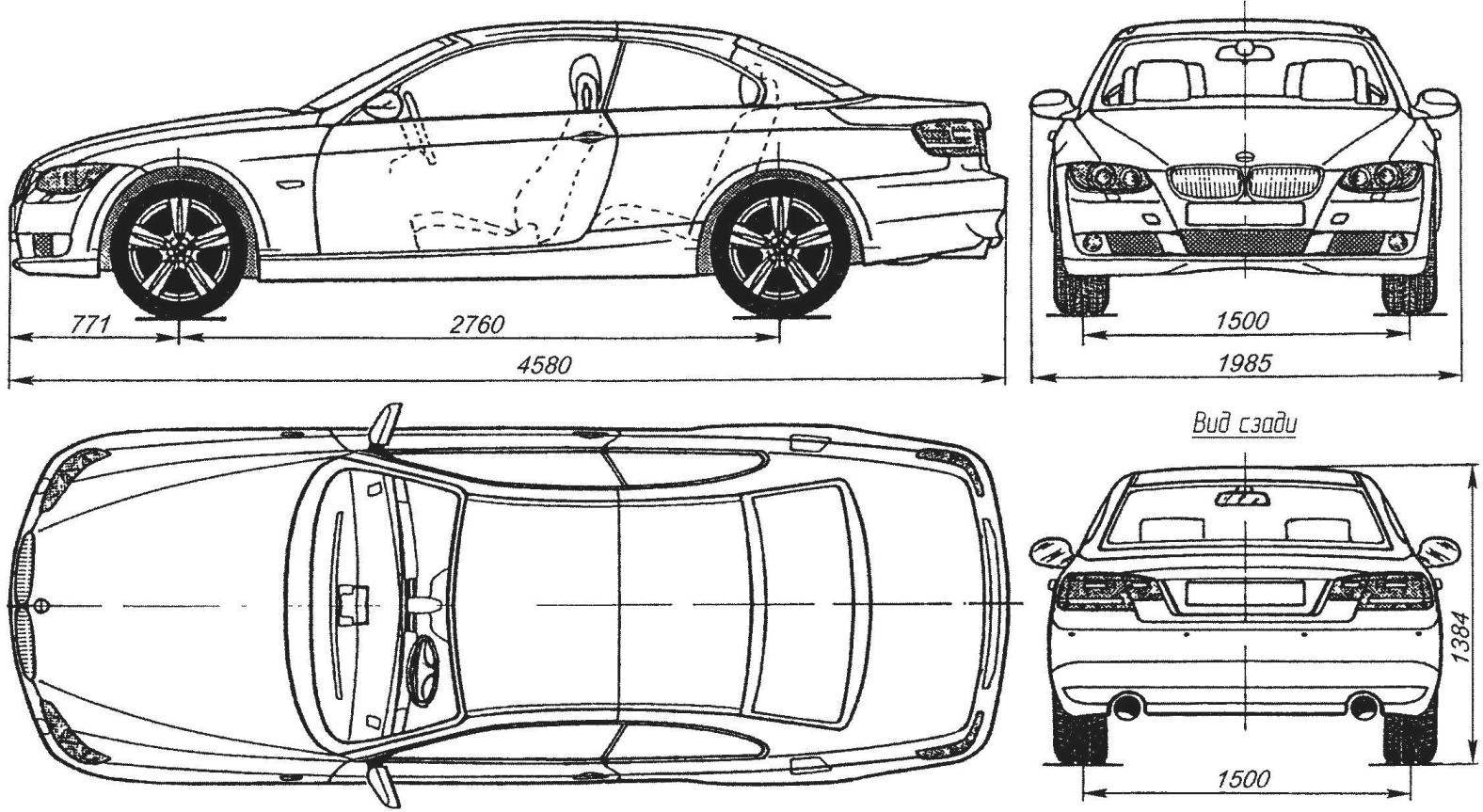 Geometric diagram BMW 335i Convertable