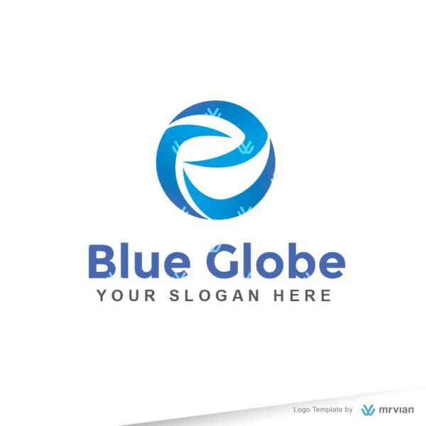 Blue Globe Logo Template