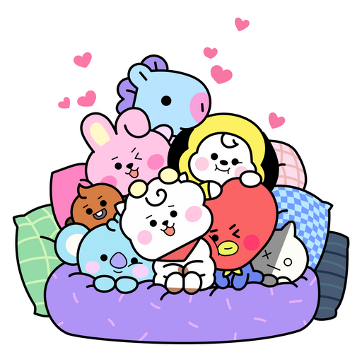 BT21 in Pillows Sticker