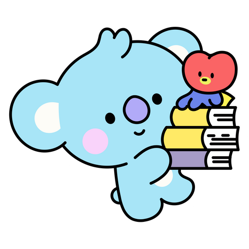 BTS BT21 Koya and Books Sticker