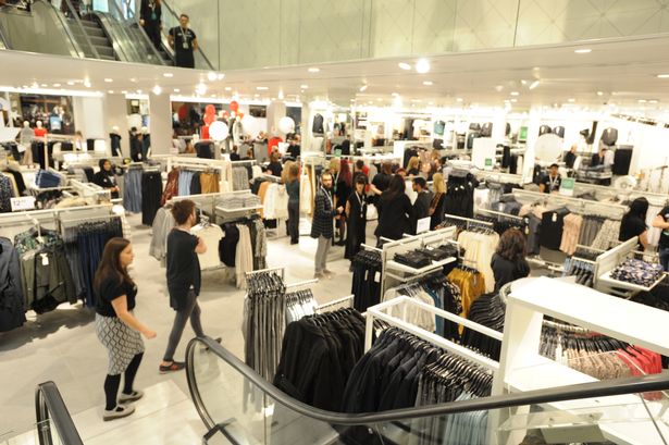 Inside view of h&m store