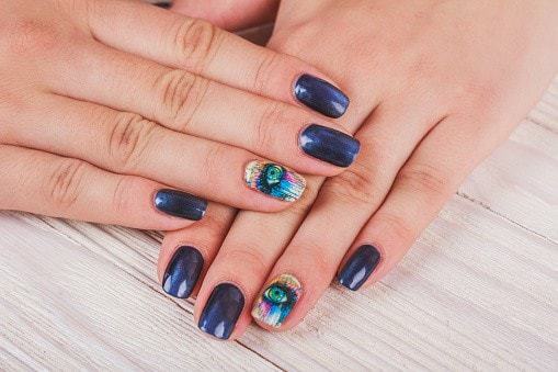 25 Most Delightful Black and Blue Nail Designs