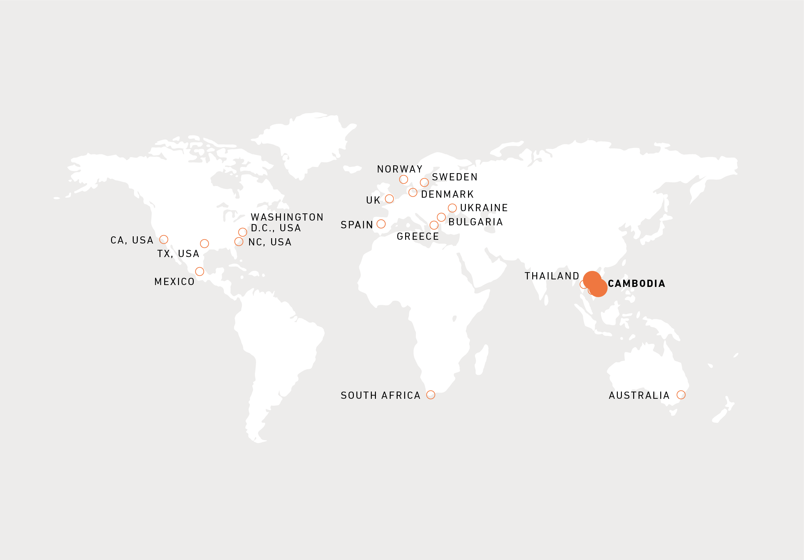 A21 Offices Map: Cambodia highlighted