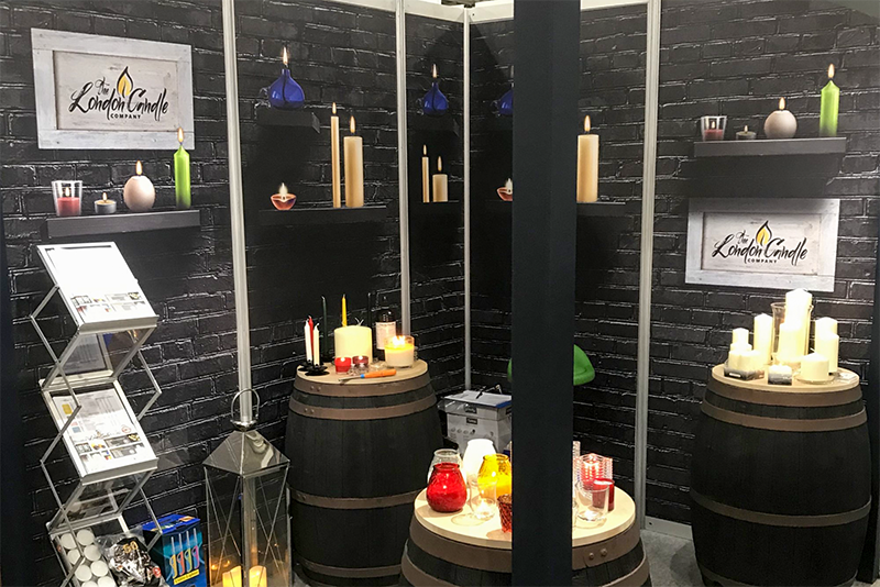 The London Candle Company exhibiting at a London hospitality trade show.