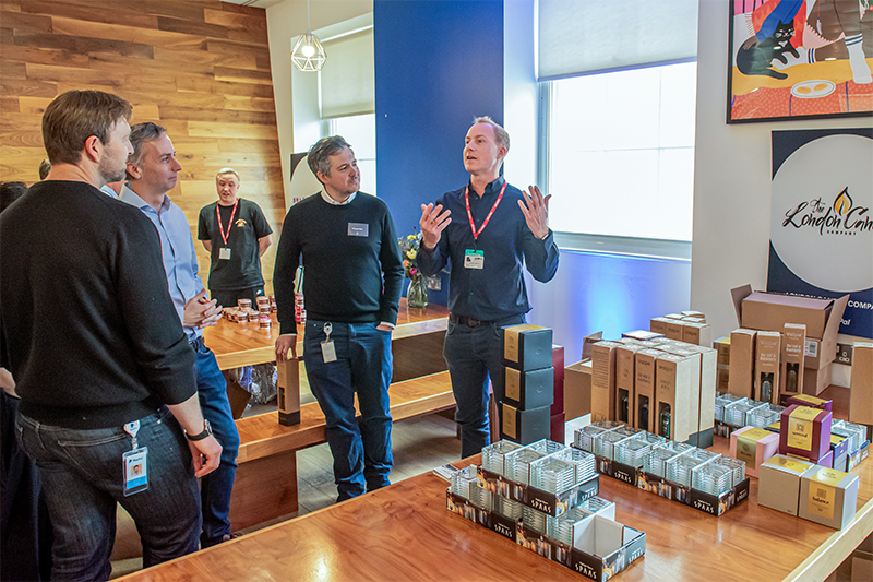 London Candle Company owner Jonathan Welland at the PayPal office in London