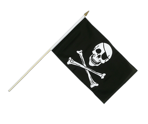 Pirat Skull and Bones Stockflagge 30 x 45 cm