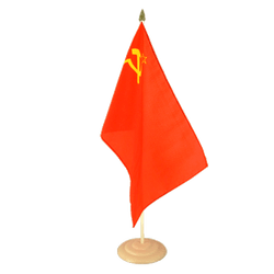 Grand drapeau de table URSS 30 x 45 cm, bois