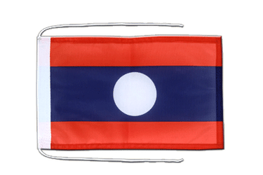 Laos Flag with ropes 8x12"