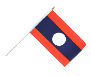 Laos Hand Waving Flag 12x18"