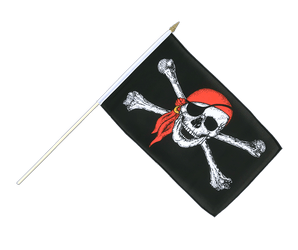 Pirat Kopftuch Stockflagge 30 x 45 cm