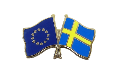 EU + Schweden Freundschaftspin