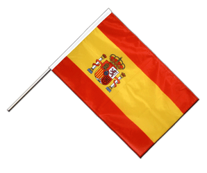 Spanien mit Wappen Stockflagge PRO 60 x 90 cm