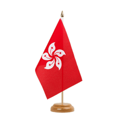 Hong Kong Table Flag 6x9", wooden