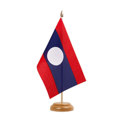 Laos Table Flag 6x9", wooden