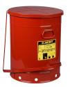 Oily Waste Can, 21 Gallon, Foot-Operated Self-Closing Cover, Red