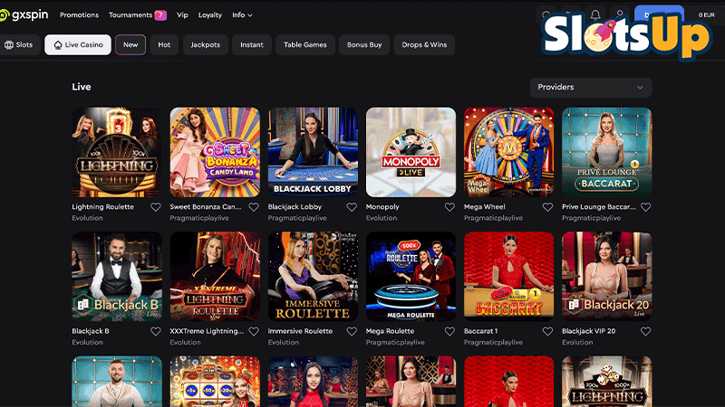 Gxspin live casino