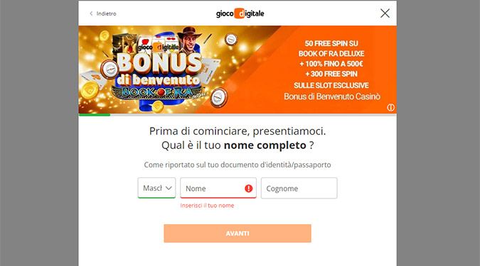 Gioco Digitale Registrazione