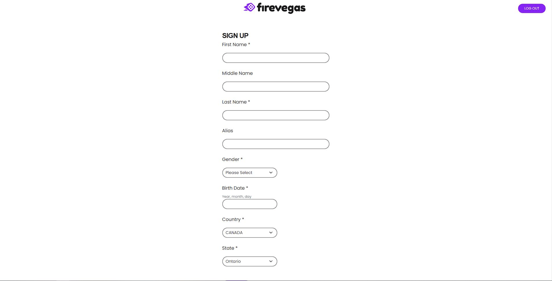 FireVegas Registration Process