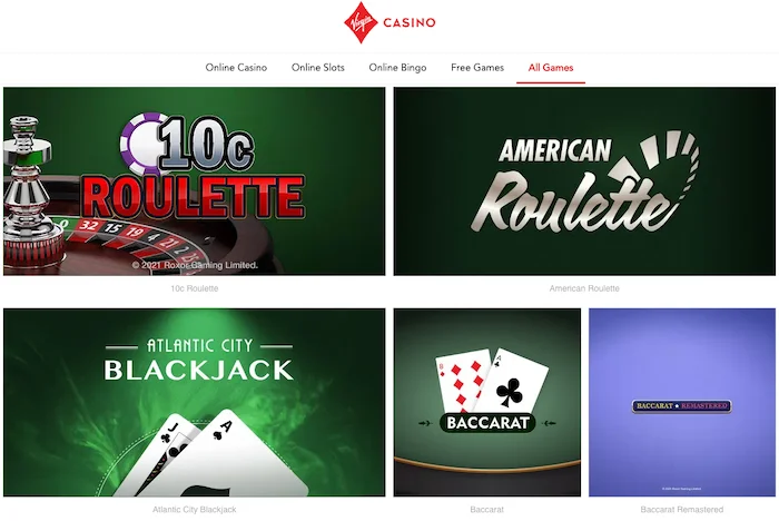 Virgin Casino Games