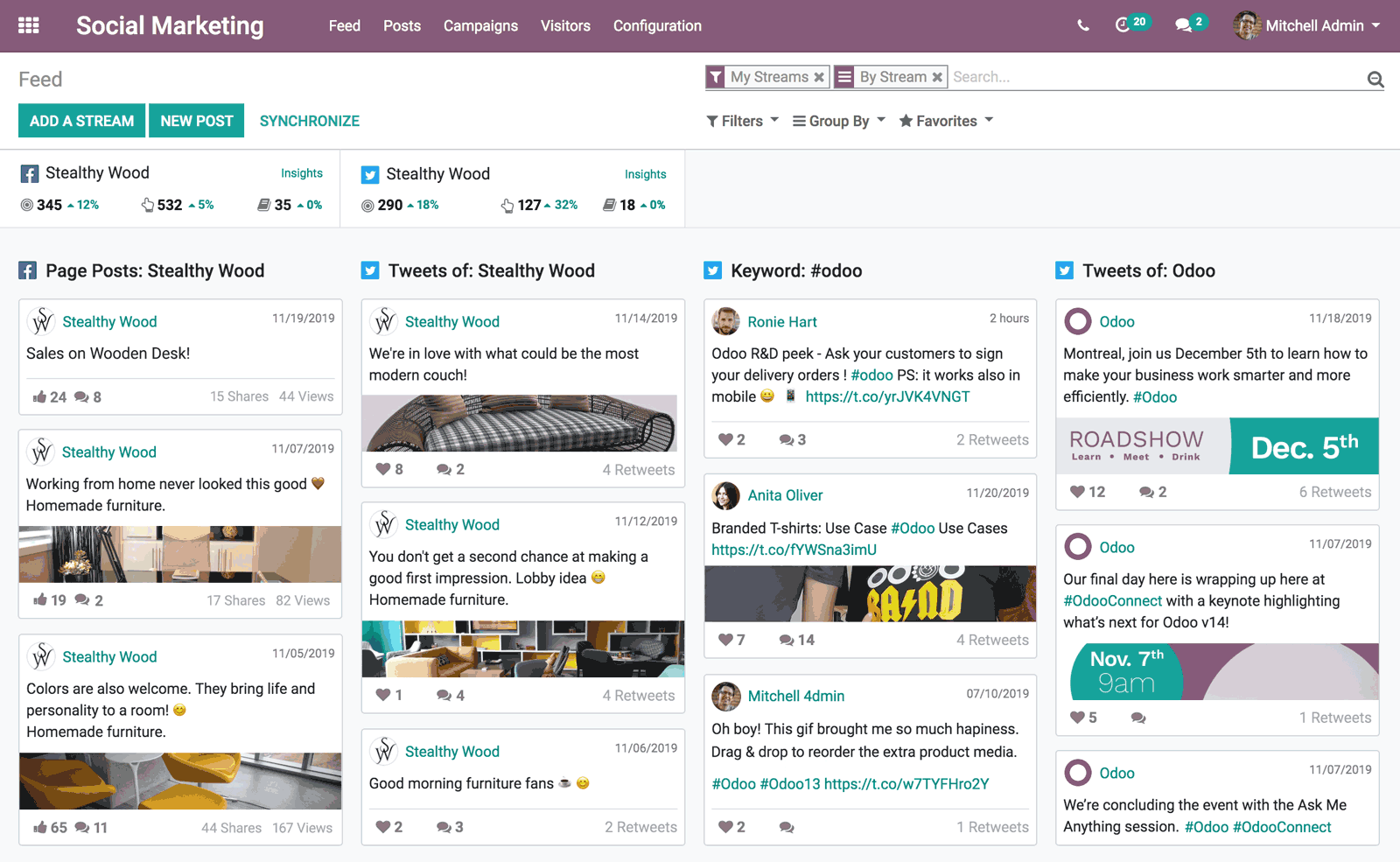 Vidéo d'Odoo Marketing Social