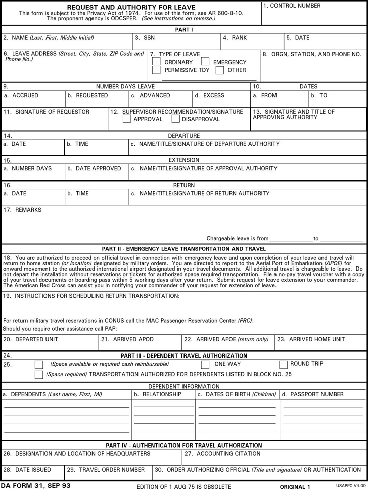 da form 31