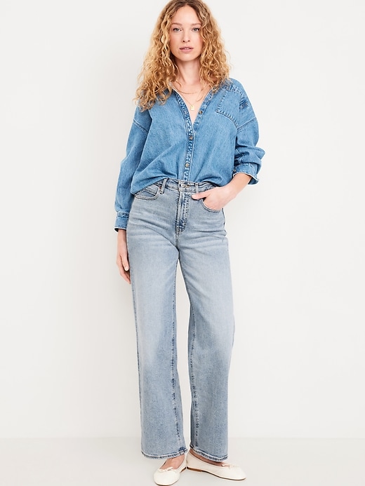 Image number 1 showing, Extra High-Waisted Sky-Hi Wide-Leg Jeans