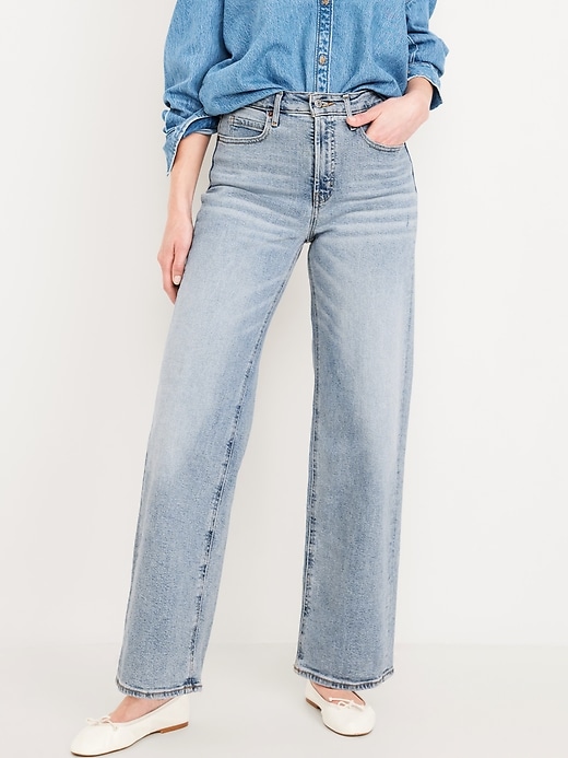 Image number 2 showing, Extra High-Waisted Sky-Hi Wide-Leg Jeans