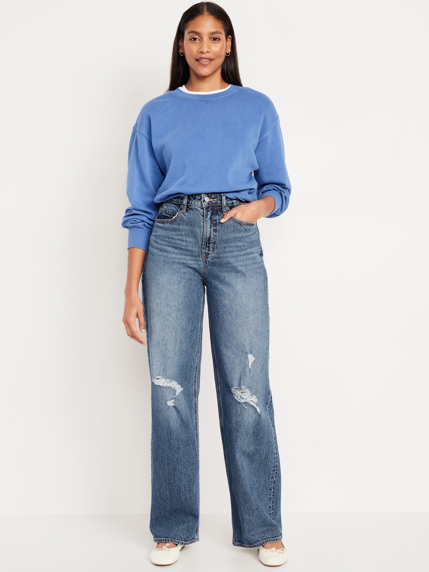 Curvy Extra High-Waisted Wide-Leg Jeans