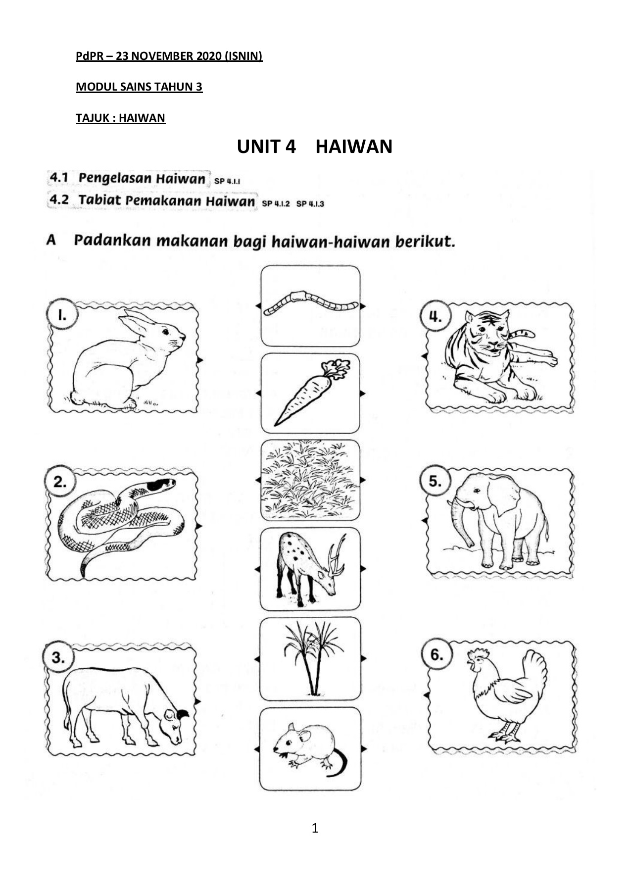 Lembaran Kerja Sains Tahun 3 Soalan Latihan Sains Tahun 1 Berguna ...