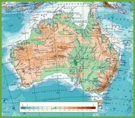 Physical map of Australia