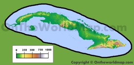 Cuba physical map