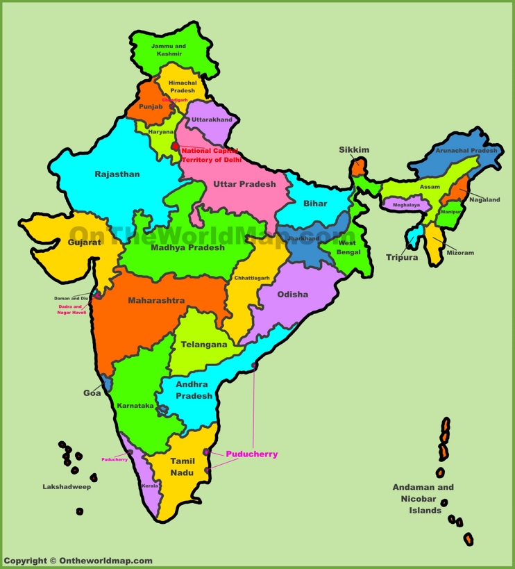 Map Of India With Cities