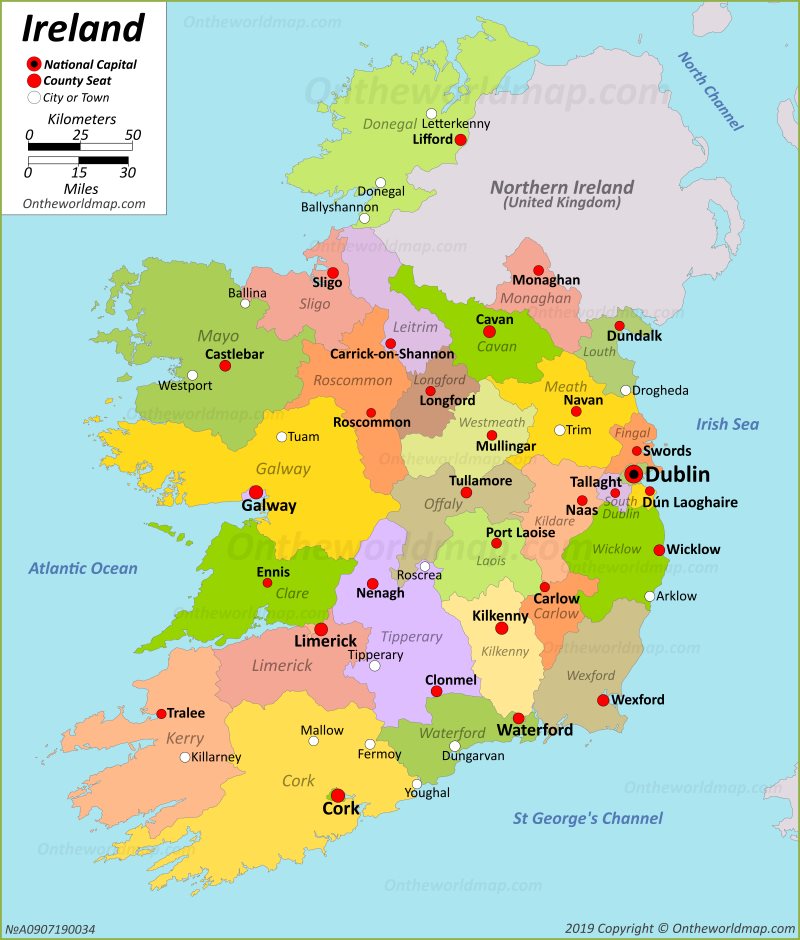 Printable Map Of Southern Ireland