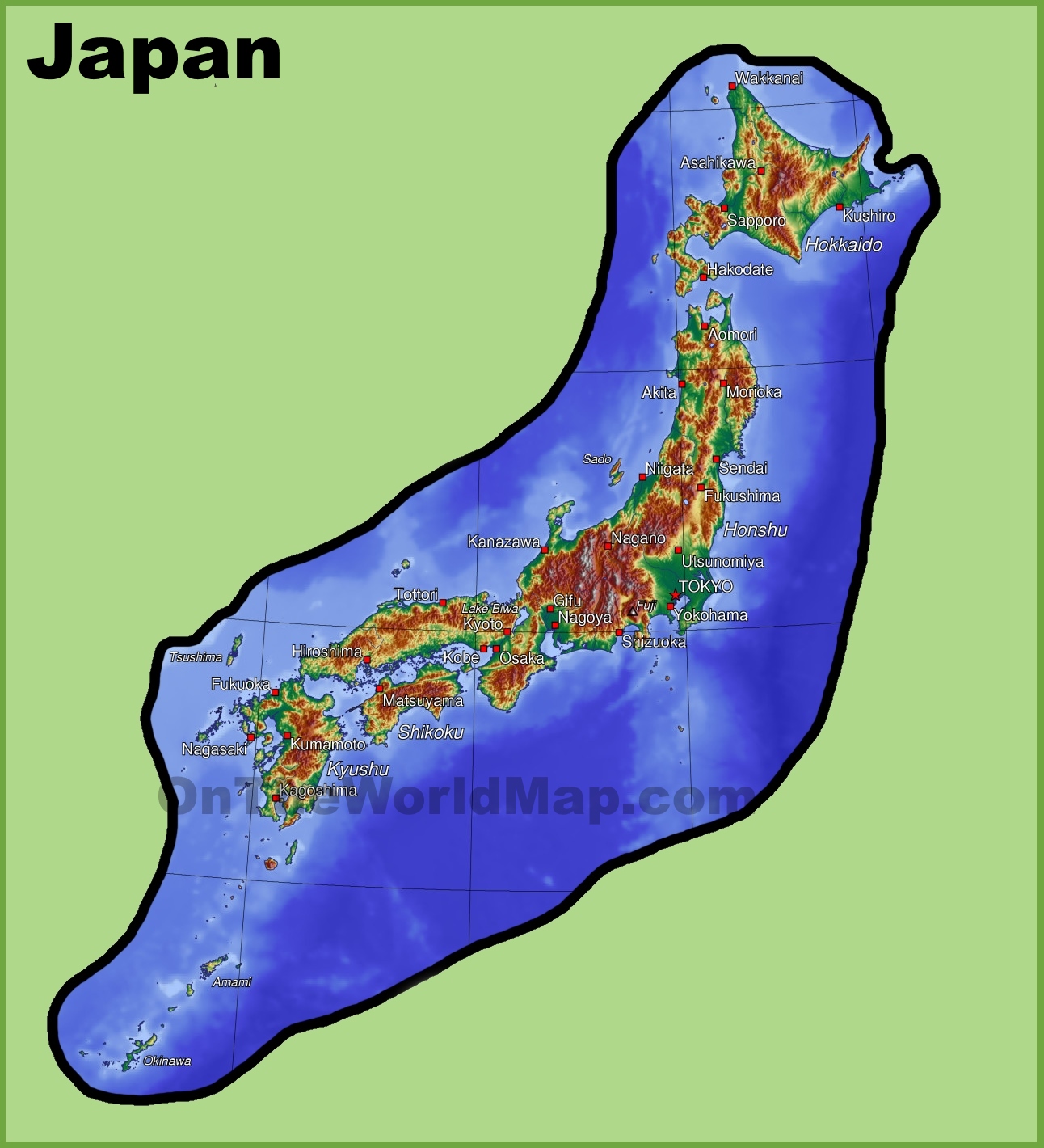 Japan Landforms Map