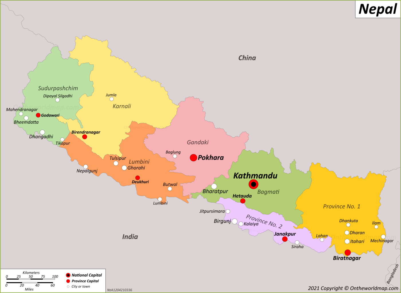 Nepal Map Printable Images