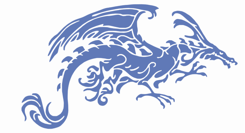 Blue Tribal Dragon