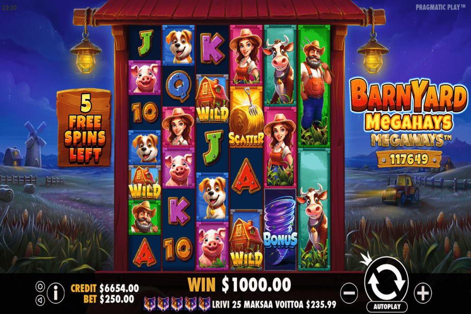 Barnyard Megahays Megaways 5 Free Spins 