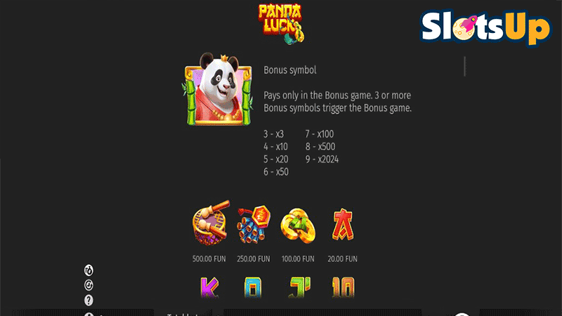 Panda Luck Paytable