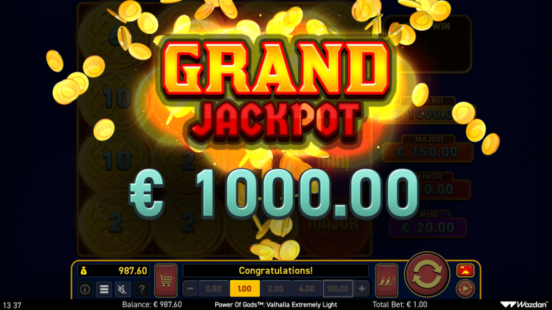 Power Of Gods Valhalla Extremely Light Grand Jackpot 