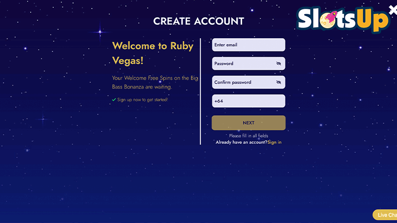 Ruby Vegas Login