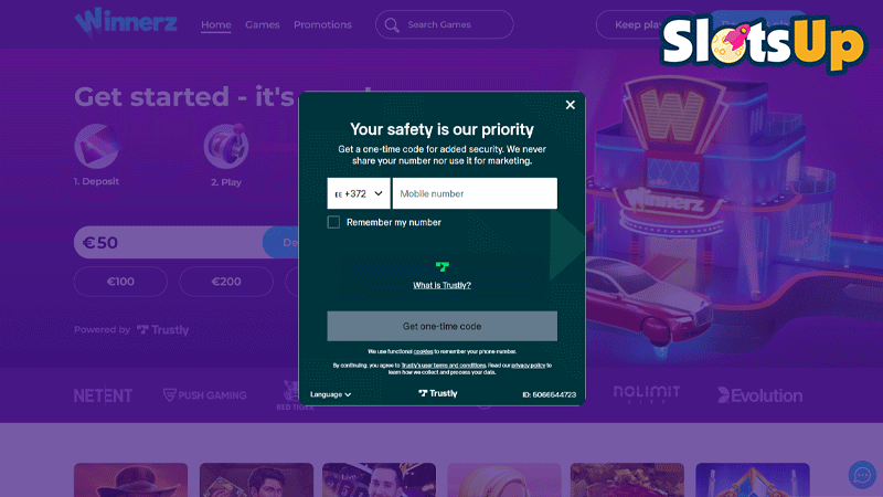 Winnerz Casino Login Page