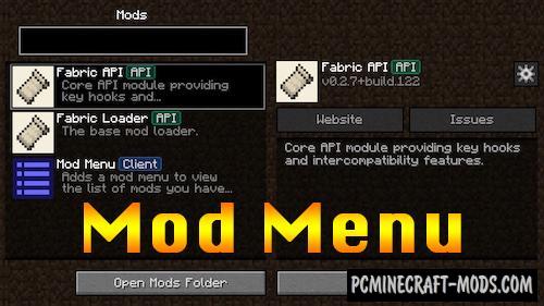 Fabric Mod Menu - Config GUI Mod For Minecraft 1.20.2, 1.19.4